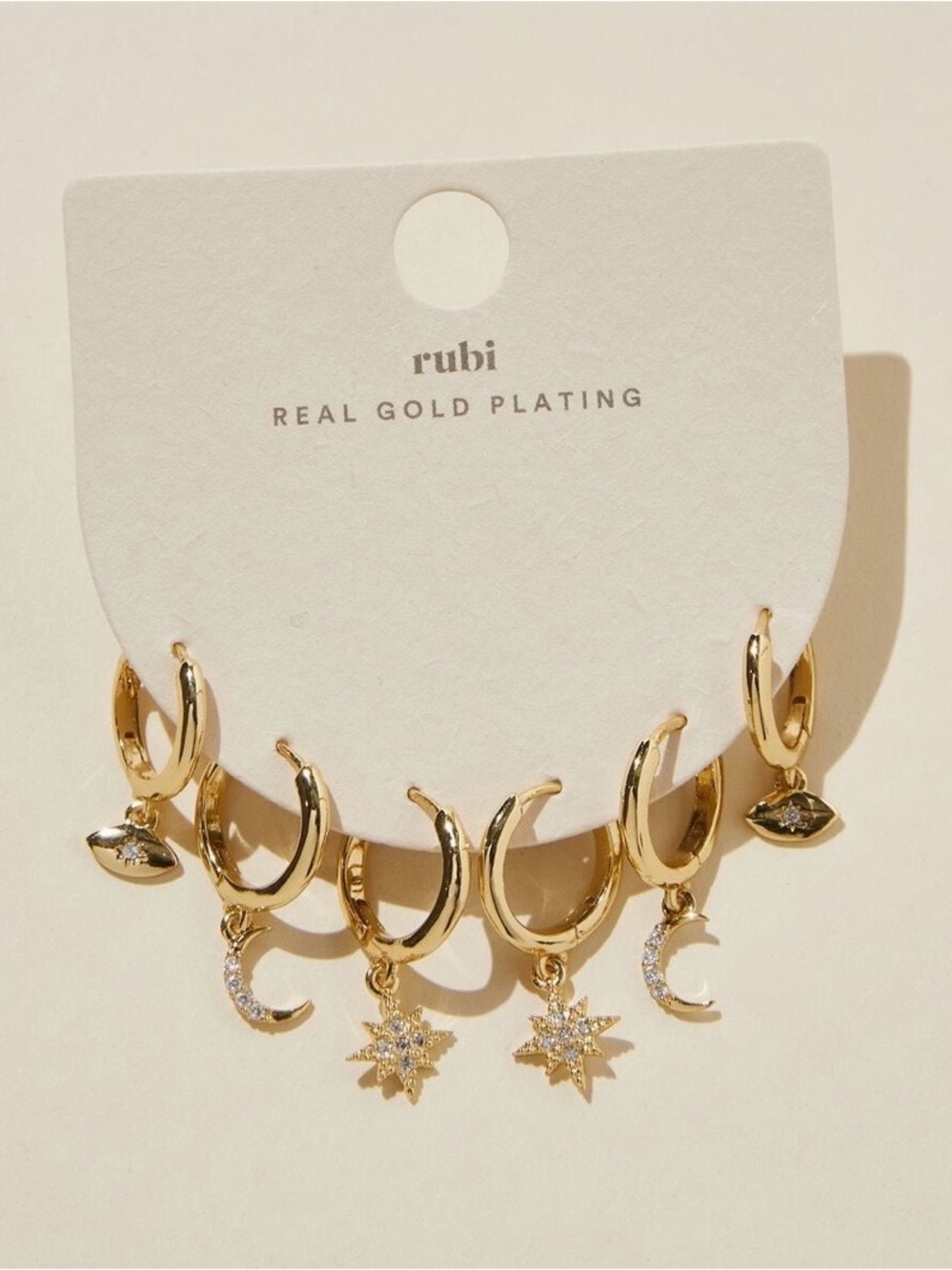 Rubi gold-plated celestial earrings